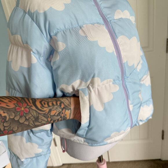 Kawaii Cloud Pastel Blue Puffer Coat - Picture 5 of 13